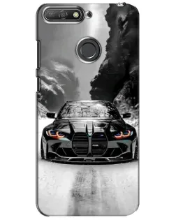Чехол для Huawei Y6 Prime 2018 с картинкой «BMW — акварельный дрифт»