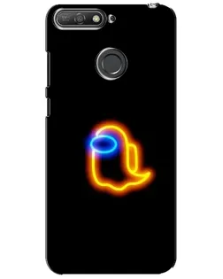 Чехол для Huawei Y6 Prime 2018 с картинкой «Among Us неоновое сияние»