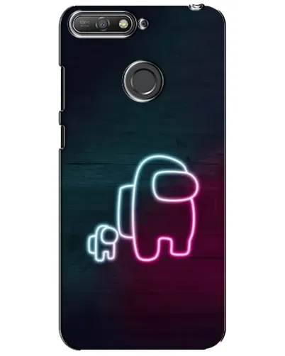 Чехол для Huawei Y6 Prime 2018 с картинкой «Among Us неон-арт» Чехол для Huawei Y6 Prime 2018 с картинкой «Among Us неон-арт»