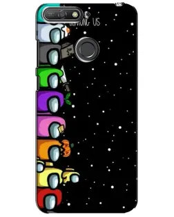Чехол для Huawei Y6 Prime 2018 с картинкой «Команда Among Us»