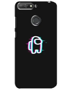 Чехол для Huawei Y6 Prime 2018 с картинкой «Among Us неон»