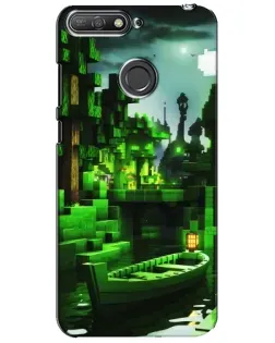 Чехол для Huawei Y6 Prime 2018 с картинкой «Minecraft лесной пейзаж»