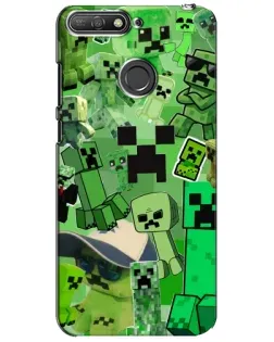 Чехол для Huawei Y6 Prime 2018 с картинкой «Криперы Minecraft»
