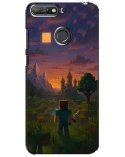 Чехол для Huawei Y6 Prime 2018 с картинкой «Стив у башни»