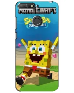 Чохол для Huawei Y6 Prime 2018 з картинкою «Губка Боб Minecraft»
