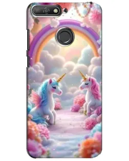 Чехол для Huawei Y6 Prime 2018 с картинкой «Радуга и единороги» Чехол для Huawei Y6 Prime 2018 с картинкой «Радуга и единороги»
