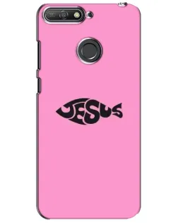Чехол для Huawei Y6 Prime 2018 с картинкой «Розовый символ  Jesus»