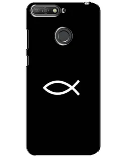 Чехол для Huawei Y6 Prime 2018 с картинкой «Символ рыбы Jesus»