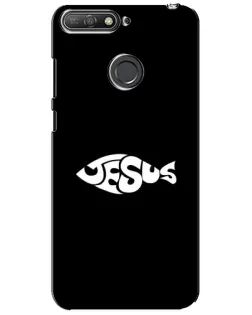 Чехол для Huawei Y6 Prime 2018 с картинкой «Рыба Jesus»