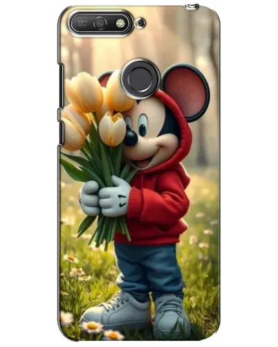 Чехол для Huawei Y6 Prime 2018 с картинкой «Микки с тюльпанами» Чехол для Huawei Y6 Prime 2018 с картинкой «Микки с тюльпанами»