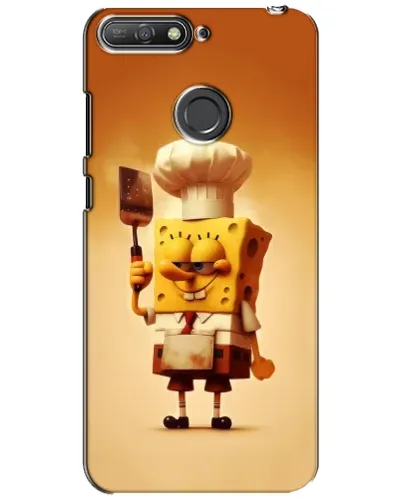 Чехол для Huawei Y6 Prime 2018 с картинкой «Губка Боб повар»