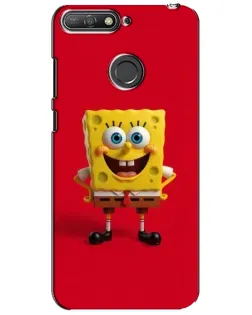 Чехол для Huawei Y6 Prime 2018 с картинкой «Спанч Боб на красном»