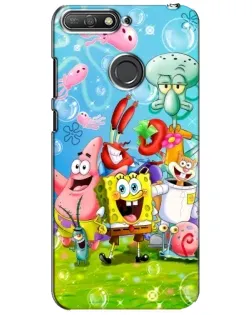 Чохол для Huawei Y6 Prime 2018 з картинкою «Губка Боб та друзі» Чохол для Huawei Y6 Prime 2018 з картинкою «Губка Боб та друзі»