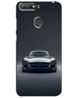 Чехол для Huawei Y6 Prime 2018 с картинкой «Mercedes на черном»