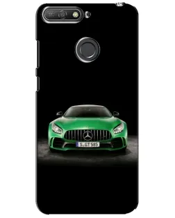 Чехол для Huawei Y6 Prime 2018 с картинкой «Mercedes — неоновый лого»