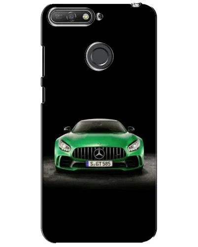 Чехол для Huawei Y6 Prime 2018 с картинкой «Mercedes — неоновый лого»