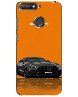 Чехол для Huawei Y6 Prime 2018 с картинкой «Оранжевый Mercedes AMG»