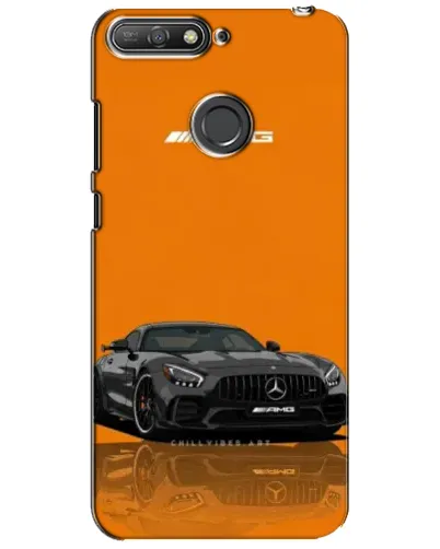 Чехол для Huawei Y6 Prime 2018 с картинкой «Оранжевый Mercedes AMG»