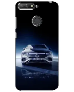 Чехол для Huawei Y6 Prime 2018 с картинкой «Ночной Mercedes EQ»