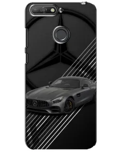 Чехол для Huawei Y6 Prime 2018 с картинкой «Mercedes AMG — графика»