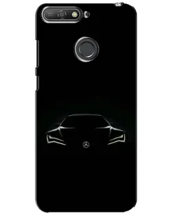 Чохол для Huawei Y6 Prime 2018 з картинкою «Mercedes — силует авто»