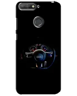 Чехол для Huawei Y6 Prime 2018 с картинкой «Салон Audi — руль»