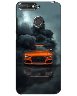 Чехол для Huawei Y6 Prime 2018 с картинкой «Audi в облаках дыма»