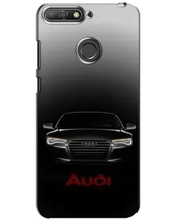 Чехол для Huawei Y6 Prime 2018 с картинкой «Audi — градиентный контур»