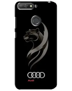 Чехол для Huawei Y6 Prime 2018 с картинкой «Графика — пантера и Audi»
