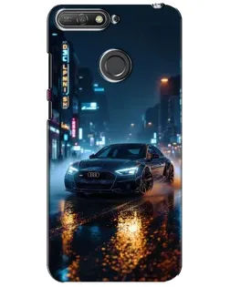 Чехол для Huawei Y6 Prime 2018 с картинкой «Ночной город и Audi»