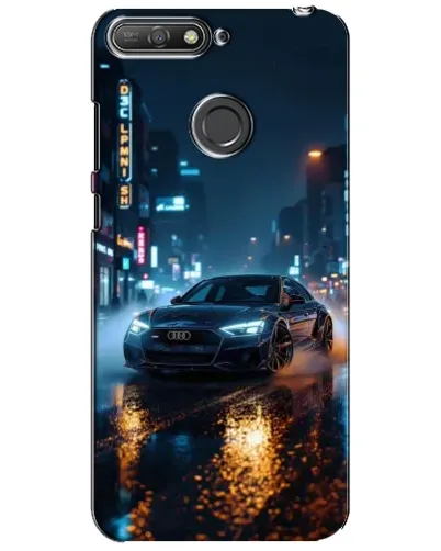 Чехол для Huawei Y6 Prime 2018 с картинкой «Ночной город и Audi» Чехол для Huawei Y6 Prime 2018 с картинкой «Ночной город и Audi»