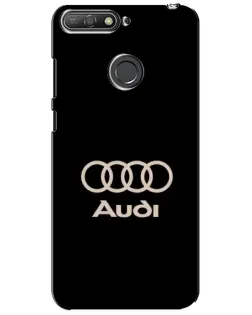 Чехол для Huawei Y6 Prime 2018 с картинкой «Audi — золотой логотип»