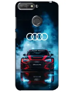 Чехол для Huawei Y6 Prime 2018 с картинкой «Audi Sport — неон»