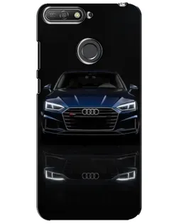 Чехол для Huawei Y6 Prime 2018 с картинкой «Audi — ночное отражение»