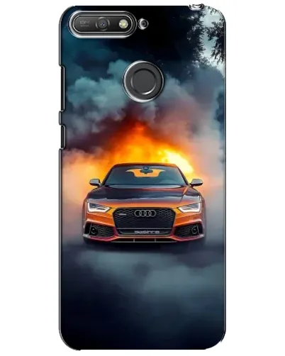 Чехол для Huawei Y6 Prime 2018 с картинкой «Audi в огненном дыму» Чехол для Huawei Y6 Prime 2018 с картинкой «Audi в огненном дыму»