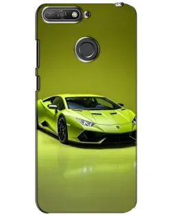 Чехол для Huawei Y6 Prime 2018 с картинкой «Салатовый Lamborghini Huracan»
