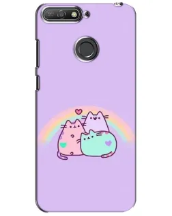 Чехол для Huawei Y6 Prime 2018 с картинкой «Радужные Пушины»