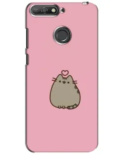 Чехол для Huawei Y6 Prime 2018 с картинкой «Pusheen сердце»