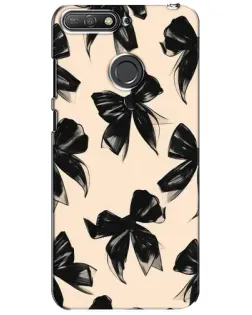 Чехол для Huawei Y6 Prime 2018 с картинкой «Паттерн черные банты» Чехол для Huawei Y6 Prime 2018 с картинкой «Паттерн черные банты»