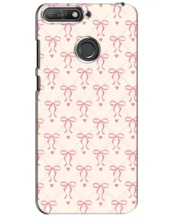 Чехол для Huawei Y6 Prime 2018 с картинкой «Розовые бантики Coquette»
