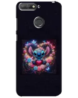 Чехол для Huawei Y6 Prime 2018 с картинкой «Stitch в цветах»