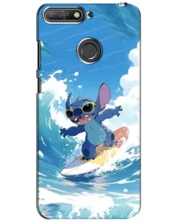 Чехол для Huawei Y6 Prime 2018 с картинкой «Стич на волне»