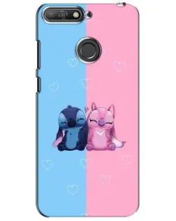 Чехол для Huawei Y6 Prime 2018 с картинкой «Stitch и Angel Love»