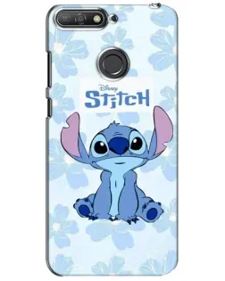 Чехол для Huawei Y6 Prime 2018 с картинкой «Stitch среди цветов»