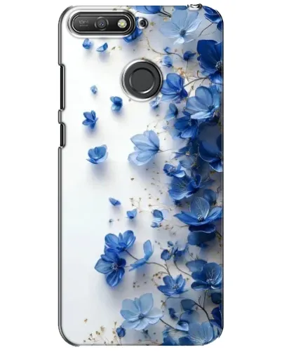 Чехол для Huawei Y6 Prime 2018 с картинкой «Голубой цветочный каскад» Чехол для Huawei Y6 Prime 2018 с картинкой «Голубой цветочный каскад»
