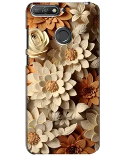 Чехол для Huawei Y6 Prime 2018 с картинкой «Бежевый флористический декор» Чехол для Huawei Y6 Prime 2018 с картинкой «Бежевый флористический декор»