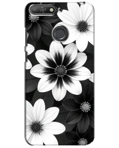 Чехол для Huawei Y6 Prime 2018 с картинкой «Монохромные астры» Чехол для Huawei Y6 Prime 2018 с картинкой «Монохромные астры»