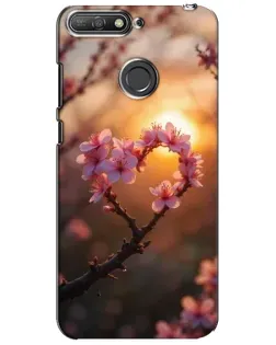 Чехол для Huawei Y6 Prime 2018 с картинкой «Розовый цвет сердце на фоне заката» Чехол для Huawei Y6 Prime 2018 с картинкой «Розовый цвет сердце на фоне заката»