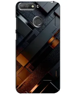 Чехол для Huawei Y6 Prime 2018 с картинкой «Черные геометрические блоки»