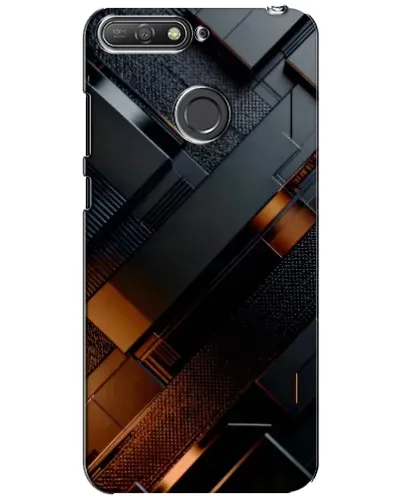 Чехол для Huawei Y6 Prime 2018 с картинкой «Черные геометрические блоки»
